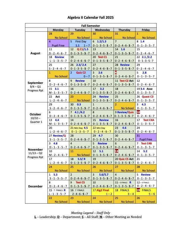 Alg2 Calendar F25